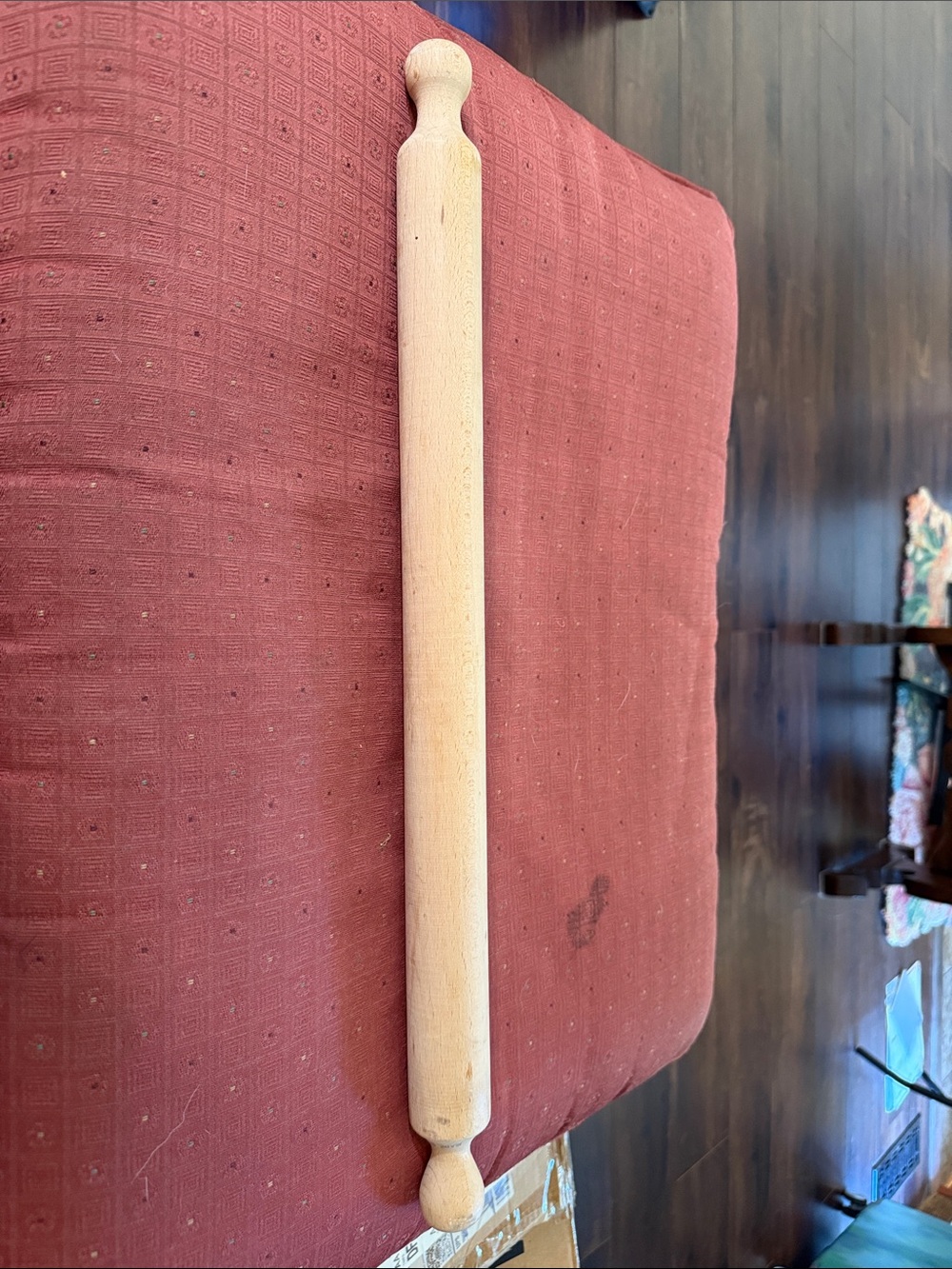 Classic Wooden Rolling Pin in Natural Wood 23 inches
